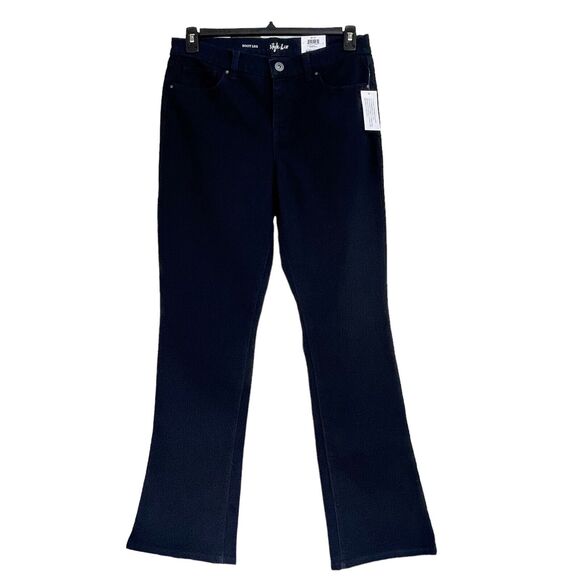 Style & Co SZ 10 Boot Leg Jeans Mid-Rise Dark Wash Stretch 5-Pocket Blue Womens - Picture 1 of 10